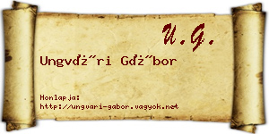 Ungvári Gábor névjegykártya