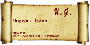 Ungvári Gábor névjegykártya